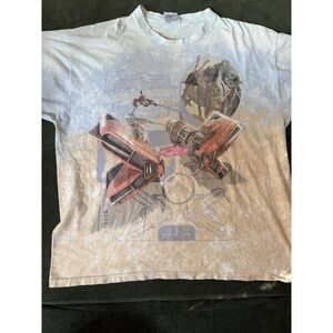 Vintage Liquid Blue Mens T-Shirt Star Wars Sebulba Tie Dye Cotton ‎ X Large